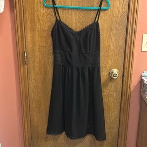 Black lace romantic midi dress